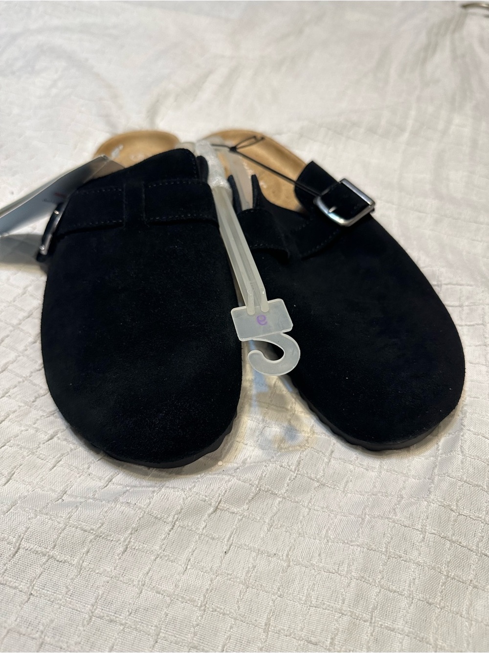 Cat & Jack Kids Black Suede Slip-On Shoes with Buckle Size 6